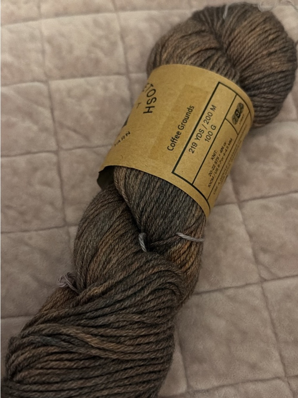 Madeline Brown and Gray Hand-Dyed Yarn - Coffee Ground
